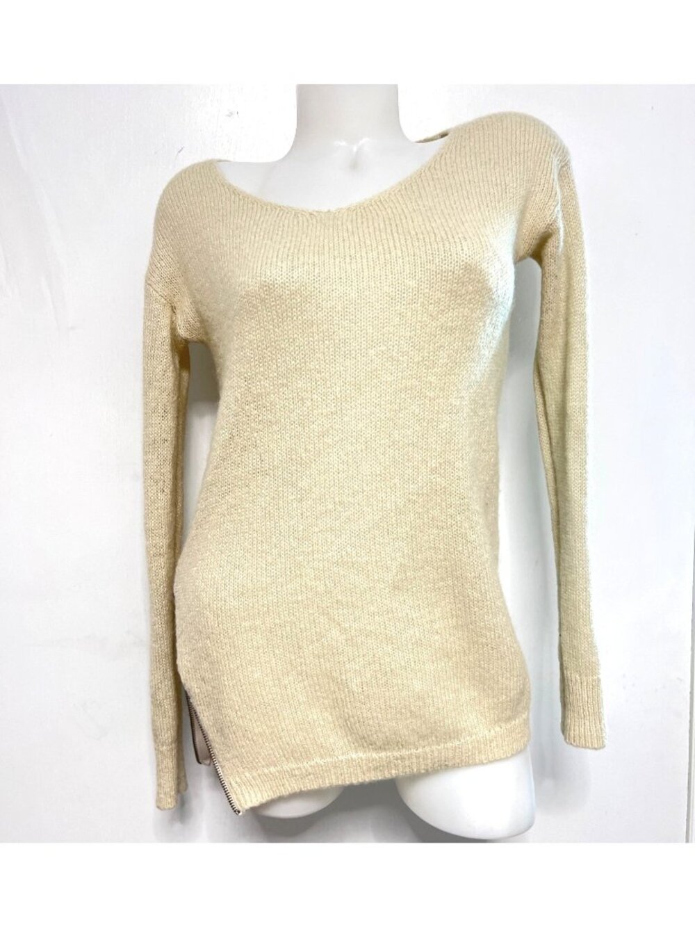 B.P Nordstrom Side Zip Beige Sweater Light Tunic Sweater Size S